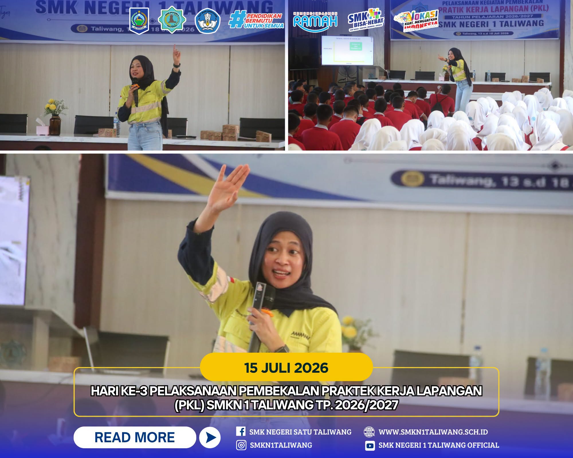 Hari Ketiga Pembekalan PKL, Siswa Kelas XII SMKN 1 Taliwang Perkuat Karakter, Keselamatan Kerja, dan Budaya Industri